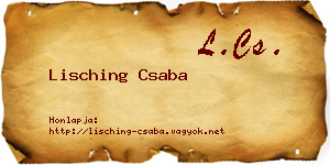 Lisching Csaba névjegykártya